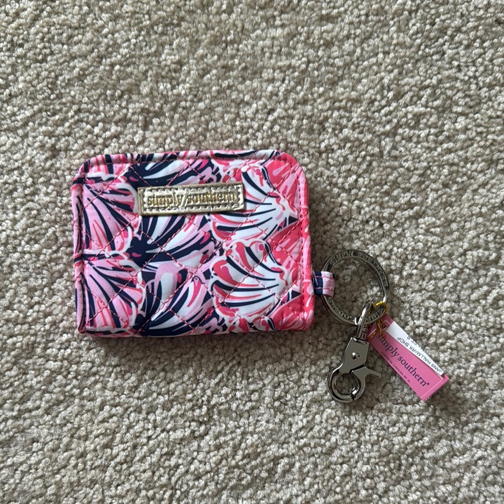 Simply Southern Tropical Pink and Navy Wallet